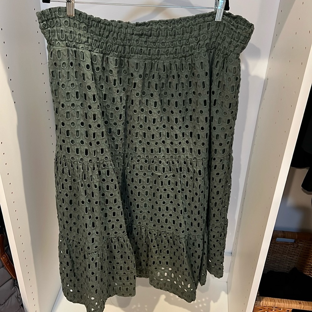 Anthropologie Eyelet Maxi Skirt